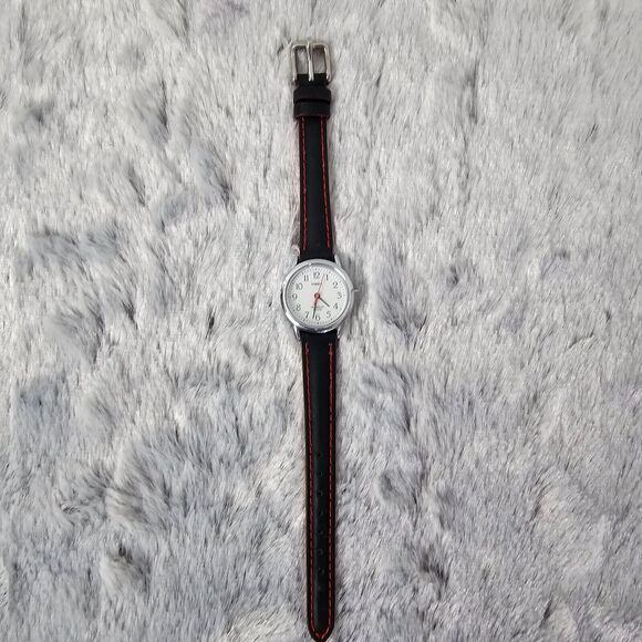 Timex Indiglo Watch Men Silver Stainless Steel WR Black Leather Battery Light 12 - Picture 2 of 9